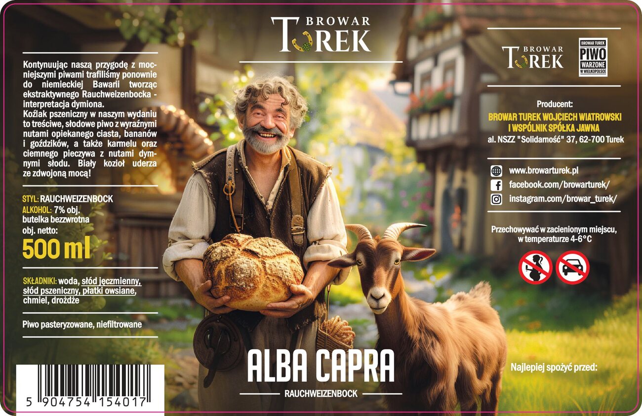 Etykieta piwa Alba Capra