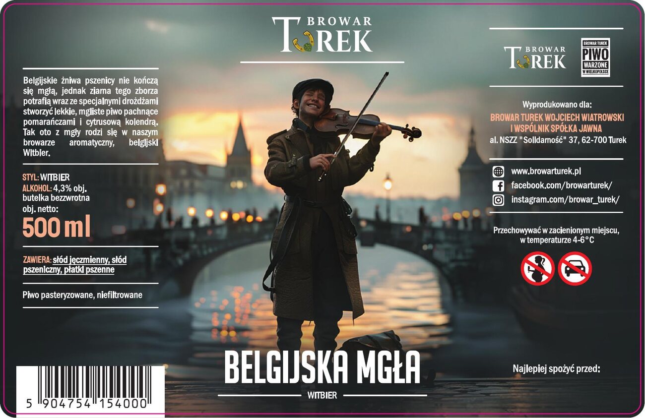 Etykieta piwa Belgijska Mgła