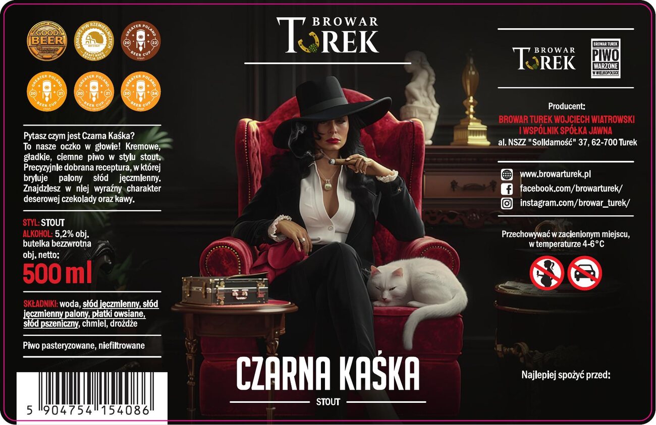 Etykieta piwa Czarna Kaśka
